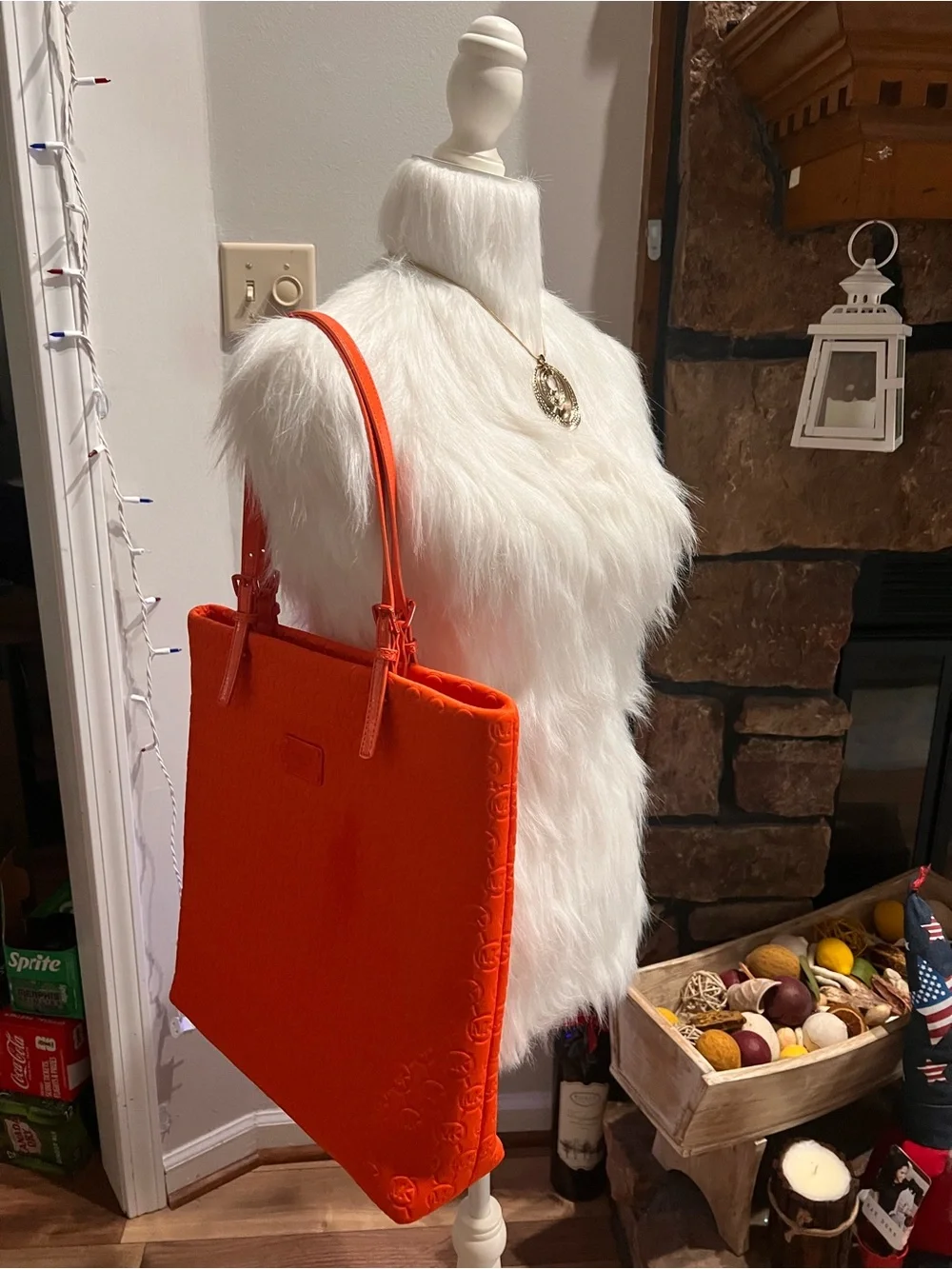 Michael Kors Bright Orange Embossed Tote